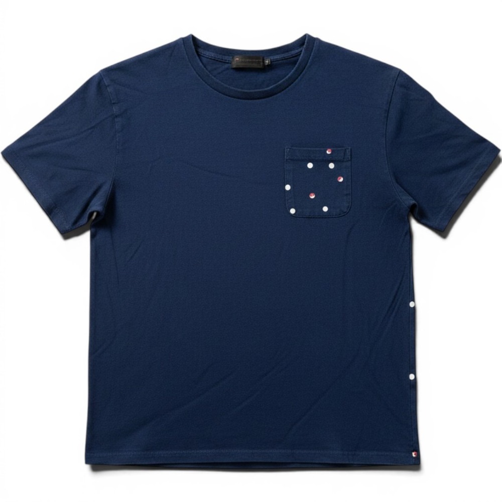 Pokemon Center Navy Blue Poke Ball Polka Dot Pocket T-Shirt Womens Medium 2017